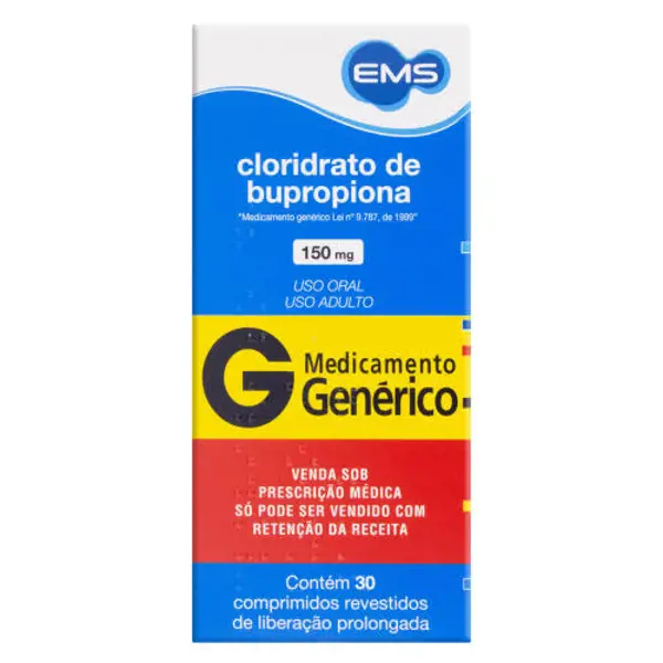 Bupropiona 150Mg 30Cpr Rev (C1) - Ems Generico - 7896004732626