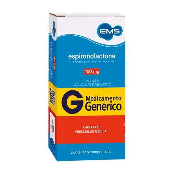 Espironolactona 100Mg 16Cpr - Ems Generico - 7896004716145