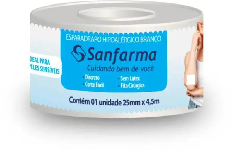 (F/H) Esparadrapo Impermeavel 2,5Cmx4,5M S/Latex - Sanfarma - 7898108640388