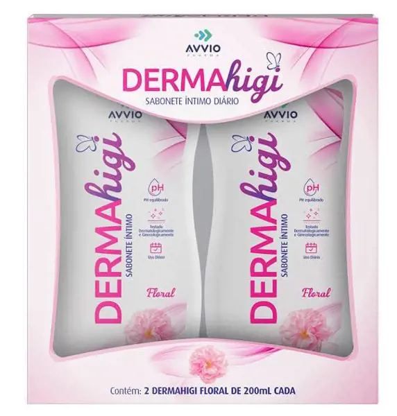 Dermahigi Sab Liq Intimo Floral Pack 2Un 200Ml - Avvio Industria - 7898719040584