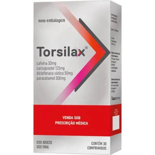 Torsilax 300+125+50+30Mg 30Cpr - Neo Quimica - 7896714200804