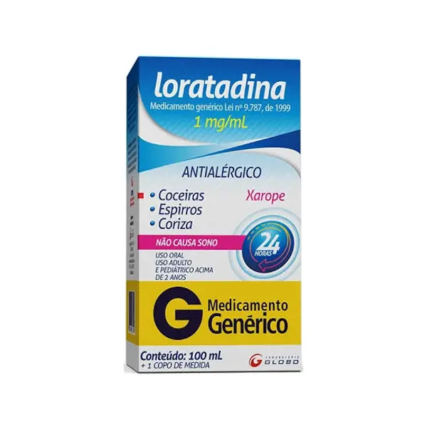 Loratadina 1Mg/Ml Xpe 100Ml+Copo - Globo - 7898060137544