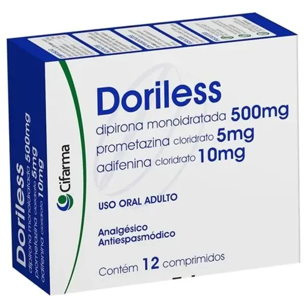 Doriless 500+5+10Mg 12Cpr - Cifarma Gen-Similar - 7898495607889