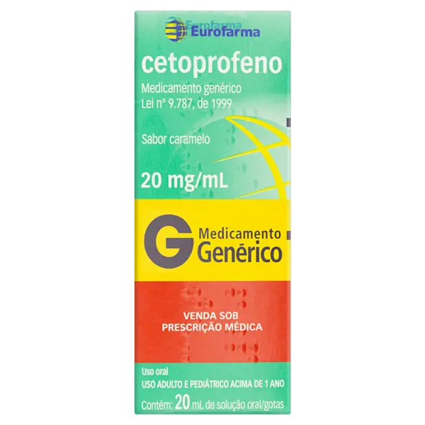 Cetoprofeno 20Mg/Ml Gts 20Ml - Eurofarma Generico - 7891317001483