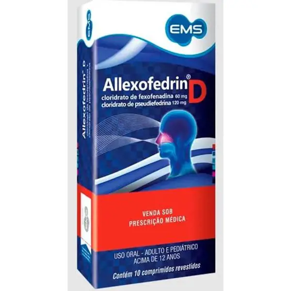 Allexofedrin D 60+120Mg 10Cpr Rev - Ems Marcas - 7896004705408