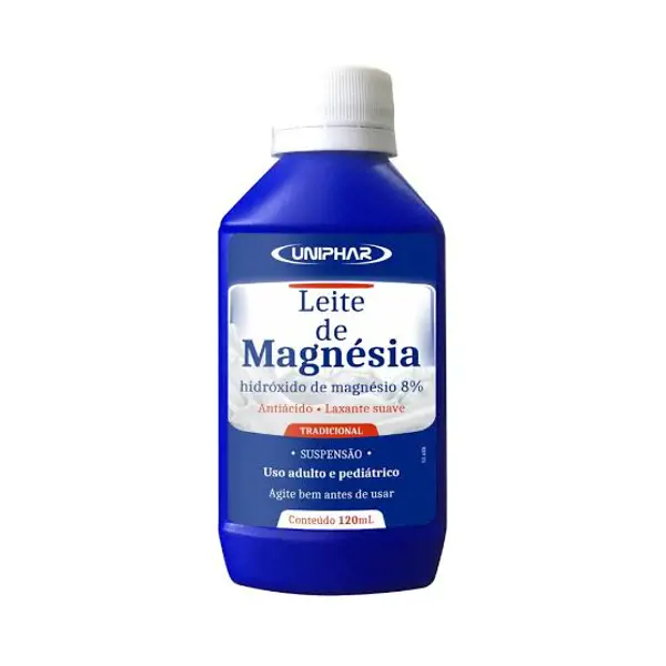 Leite De Magnesia Uniphar 120Ml - Uniphar - 7898031310211