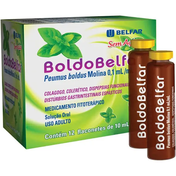 Boldo Belfar 12Flac 10Ml - Belfar - 7897917003513