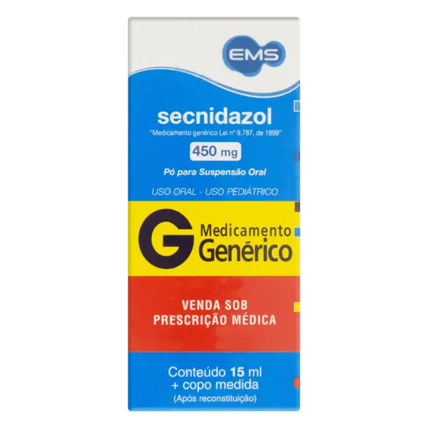 Secnidazol 450Mg Po Susp Oral 15Ml Reconst. - Ems Generico - 7896004705347