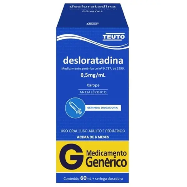 Desloratadina 0,5Mg/Ml Xpe 100Ml+Seringa Dosador - Teuto - 7896112168348