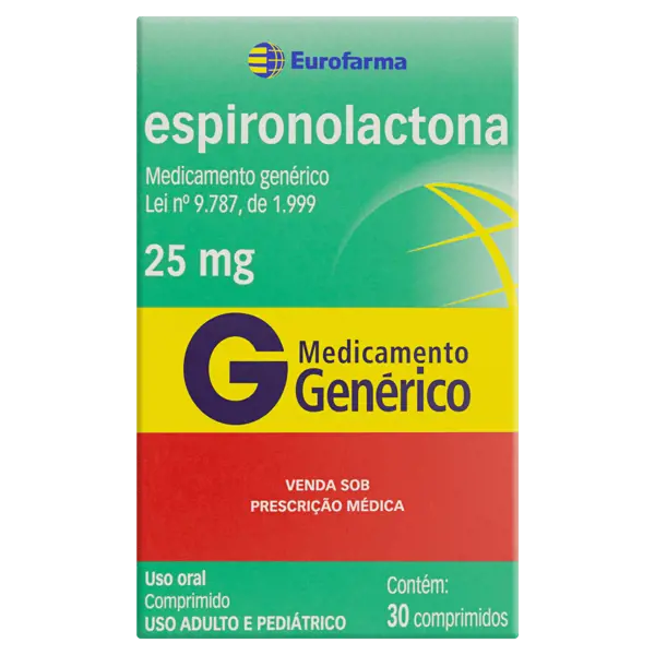 Espironolactona 25Mg 30Cpr - Eurofarma Generico - 7891317431358