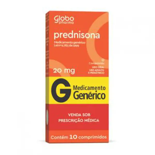 Prednisona 20Mg 10Cpr - Globo - 7899620912151