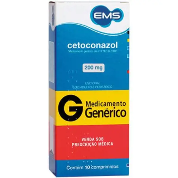 Cetoconazol 200Mg 10Cpr - Ems Generico - 7896004700250