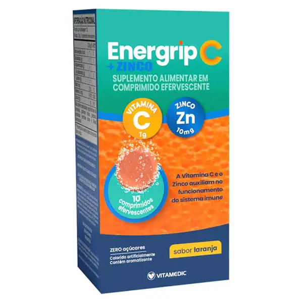 Energrip C+Zinco 10Cpr - Vitamedic - 7898700411720