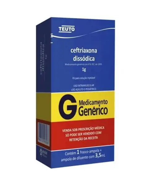 Ceftriaxona Sod 1G Inj Im Po 1Amp+Dil (Ac) - Teuto - 7896112196266