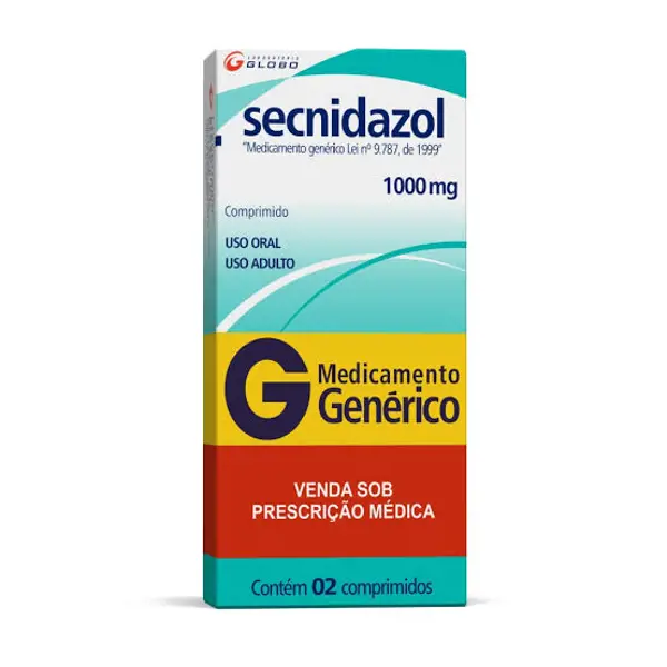 Secnidazol 1000Mg 2Cpr - Globo - 7899620911857