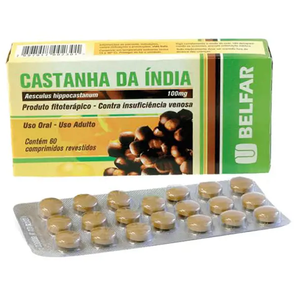 Castanha Da India 100Mg 60Cpr Rev - Belfar - 7897917002301