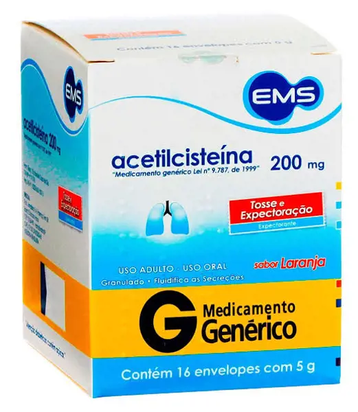 Acetilcisteina 200Mg Gran 16Env 5G - Ems Generico - 7896004708706