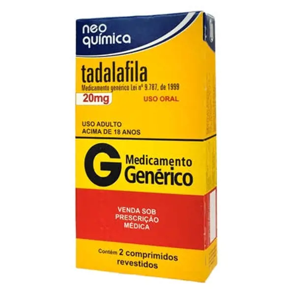 Tadalafila 20Mg 2Cpr Rev - Neo Quimica - 7896714255897