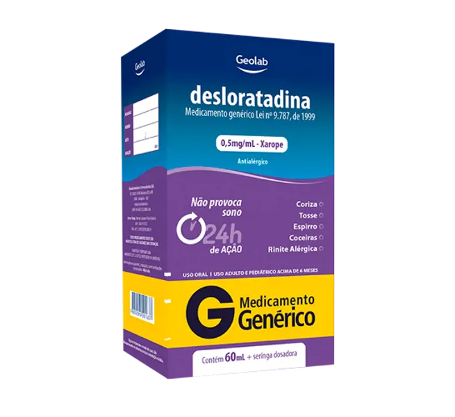 Desloratadina 0,5Mg/Ml Xpe 60Ml - Geolab - 7899095201620