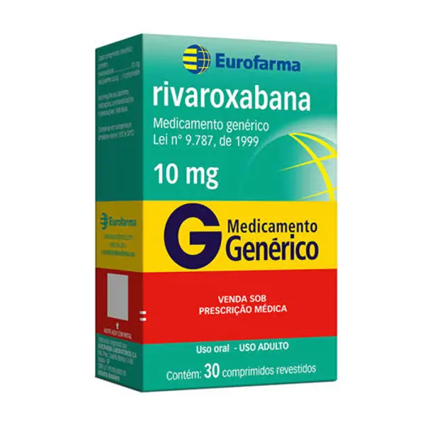 Rivaroxabana 10Mg 30Cpr Rev - Eurofarma Generico - 7891317017651