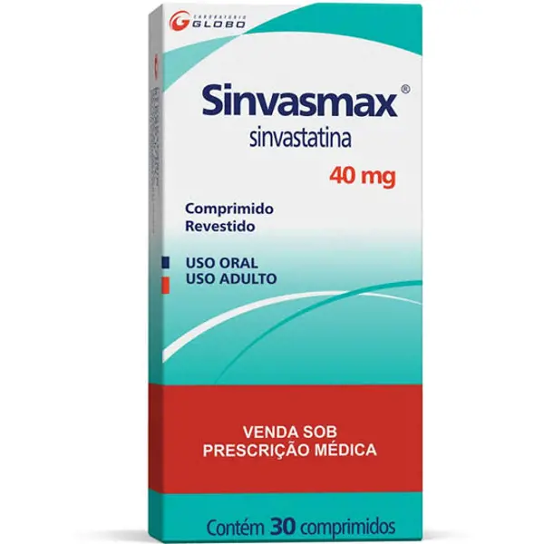 Sinvasmax 40Mg 30Cpr - Globo - 7898060138091