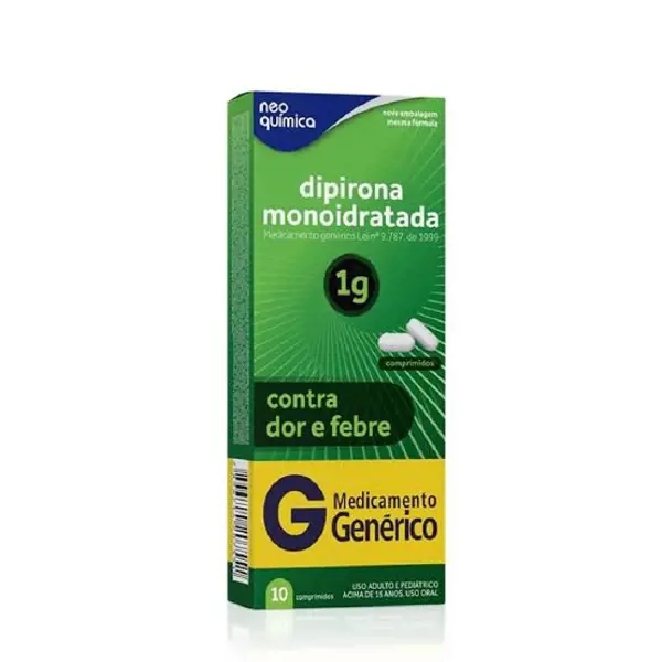 Dipirona Sodica 1G 10Cpr - Neo Quimica - 7896714207551