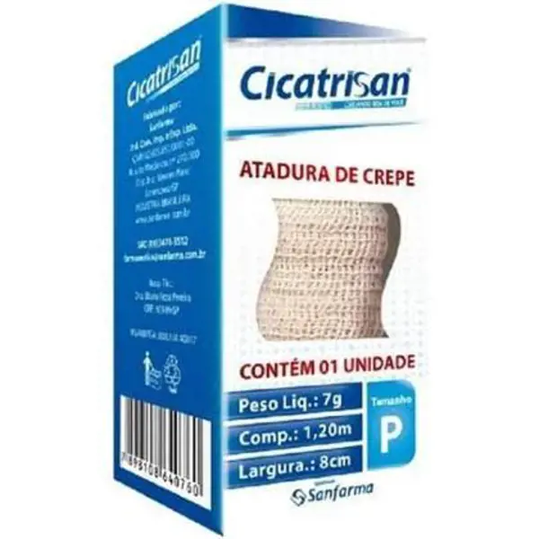 Atadura Crepe Cicatrisan P 8Cmx1,2M 1Und - Sanfarma - 7898108640760