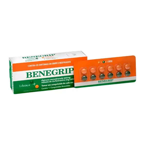 Benegrip Verde/Amarelo 12Cpr - Hypera - 7896094915107