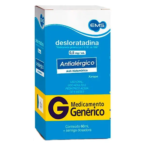 Desloratadina 0,5Mg/Ml Xpe 60Ml+Ser Dos - Ems Generico - 7896004769622