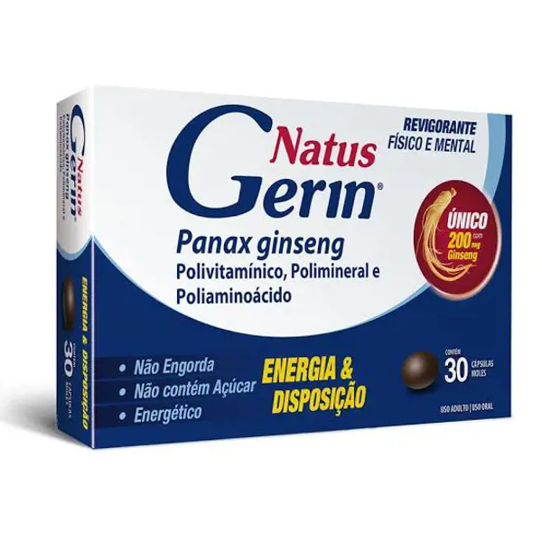 Natus Gerin Ginseng 30Caps - Legrand Marcas - 7896004718132