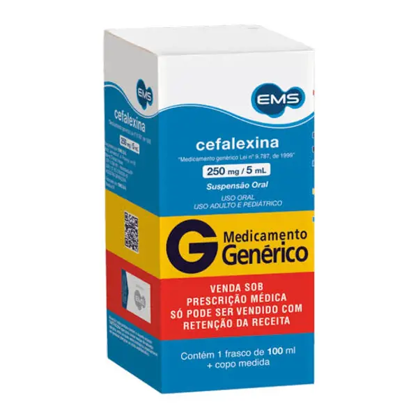 Cefalexina 250Mg/5Ml Susp 100Ml+Copo (Ac) - Ems Generico - 7896004704364