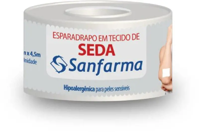 (F/H) Esparadrapo Impermeavel 2,5Cmx4,5M Tecido Seda - Sanfarma - 7898108640395