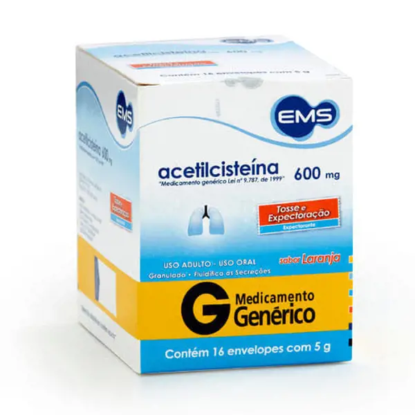 Acetilcisteina 600Mg Gran 16Env 5G - Ems Generico - 7896004713342