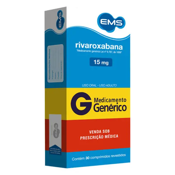 Rivaroxabana 15Mg 30Cpr Rev - Ems Generico - 7896004780504