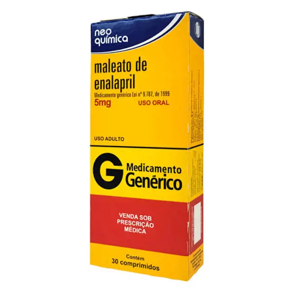 Enalapril 5Mg 30Cpr - Neo Quimica - 7896714205830