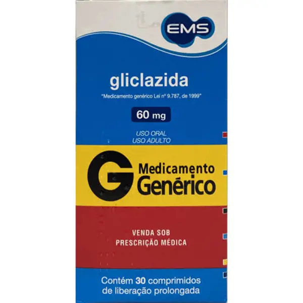 Gliclazida 60Mg 30Cpr Lib Prol - Ems Generico - 7896004752730