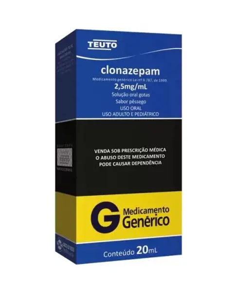 Clonazepam 2,5Mg/Ml Gts 20Ml (B1) - Teuto - 7896112135913