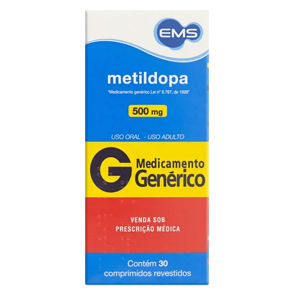 Metildopa 500Mg 30Cpr Rev - Ems Generico - 7896004703473