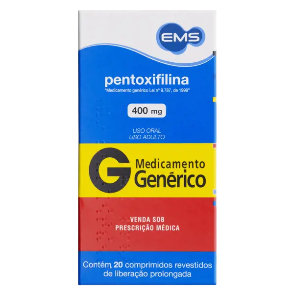 Pentoxifilina 400Mg 20Cpr Rev - Ems Generico - 7896004700953