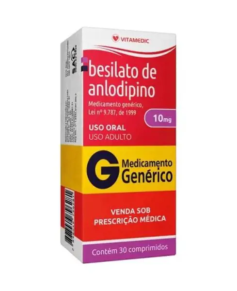 Anlodipino 10Mg 30Cpr - Vitamedic - 7898049796281