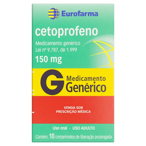 Cetoprofeno 150Mg 10Cpr Lib Prol - Eurofarma Generico - 7891317001926