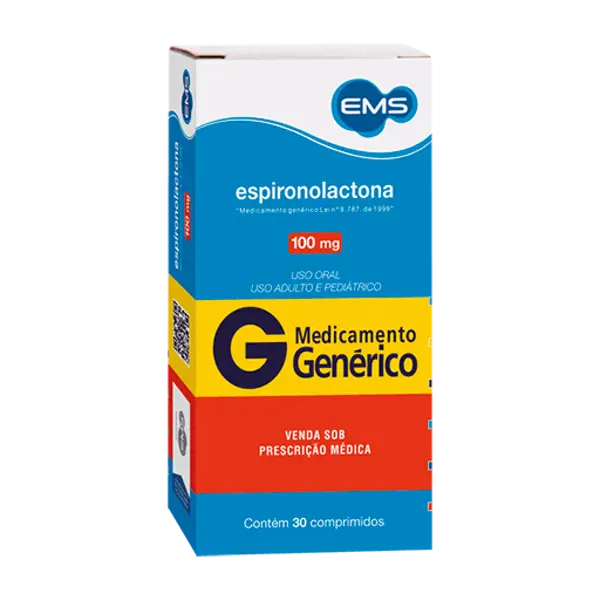 Espironolactona 100Mg 30Cpr - Ems Generico - 7896004716138