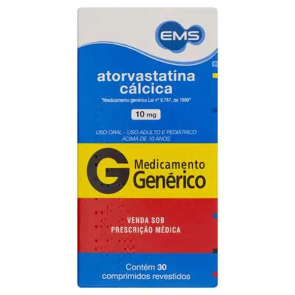 Atorvastatina Calcica 10Mg 30Cpr Rev - Ems Generico - 7896004729428