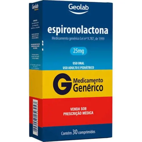 Espironolactona 25Mg 30Cpr - Geolab - 7899095256453