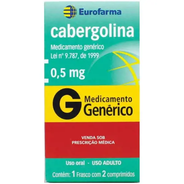 Cabergolina 0,5Mg 2Cpr - Eurofarma Generico - 7891317005757