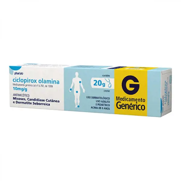 Ciclopirox Olamina 10Mg Cr Derm 20G - Pharlab - 7898216366996