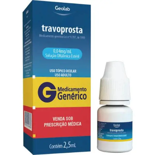 Colirio Travoprosta 0,04Mg/Ml Sol Oft 2,5Ml - Geolab - 7899095258747