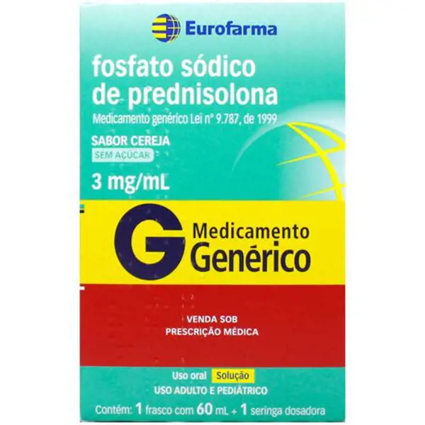 Prednisolona 3Mg/Ml Sol Oral 60Ml - Eurofarma Generico - 7891317004354