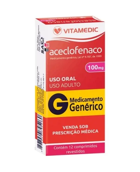 Aceclofenaco 100Mg 12Cpr Rev - Vitamedic - 7898049795260