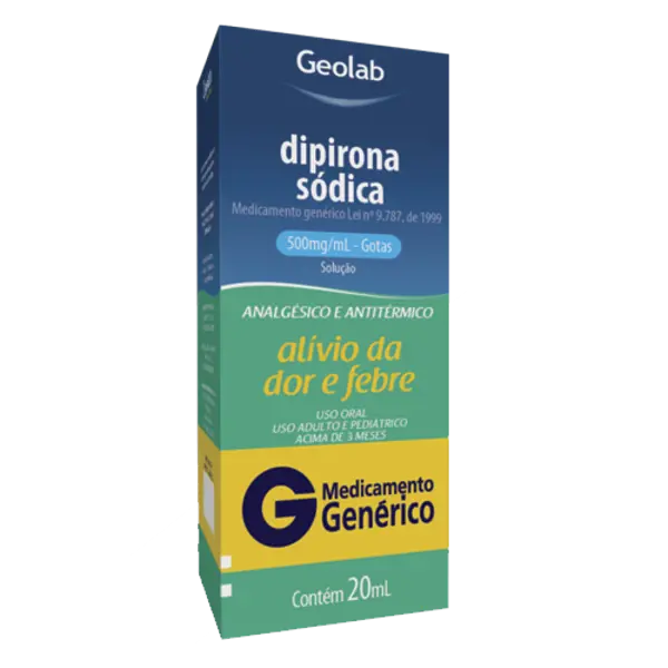 Dipirona Sodica 500Mg/Ml Gts 20Ml - Geolab - 7899095203136